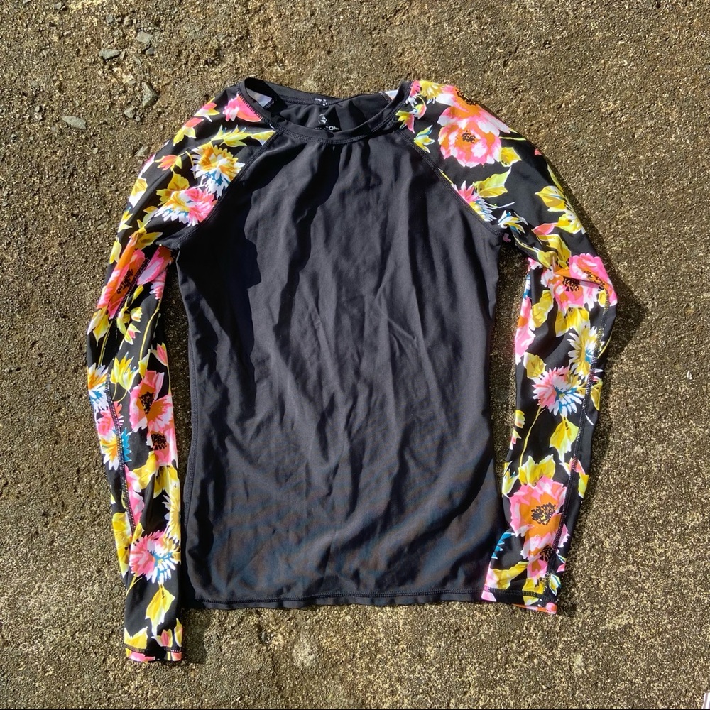 Volcom floral rash guard